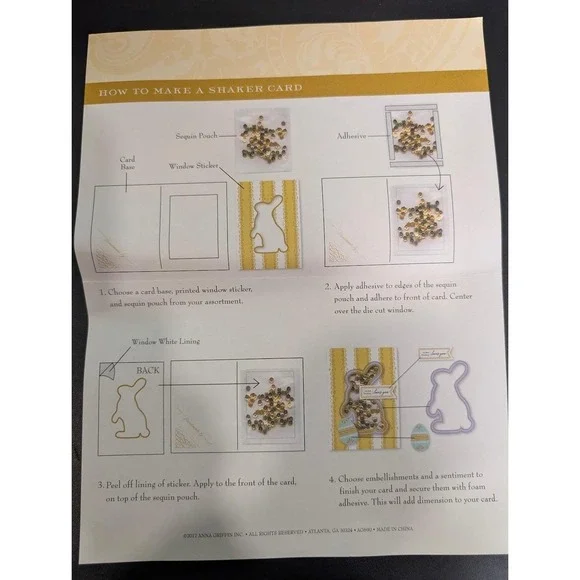 Anna Griffin SPRINGTIME SHAKER Card Kit - Makes 30 Cards *New** #0299-0300 - Picture 9 of 9